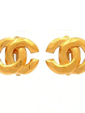CHANEL Gold Hardware Clip On Earrings